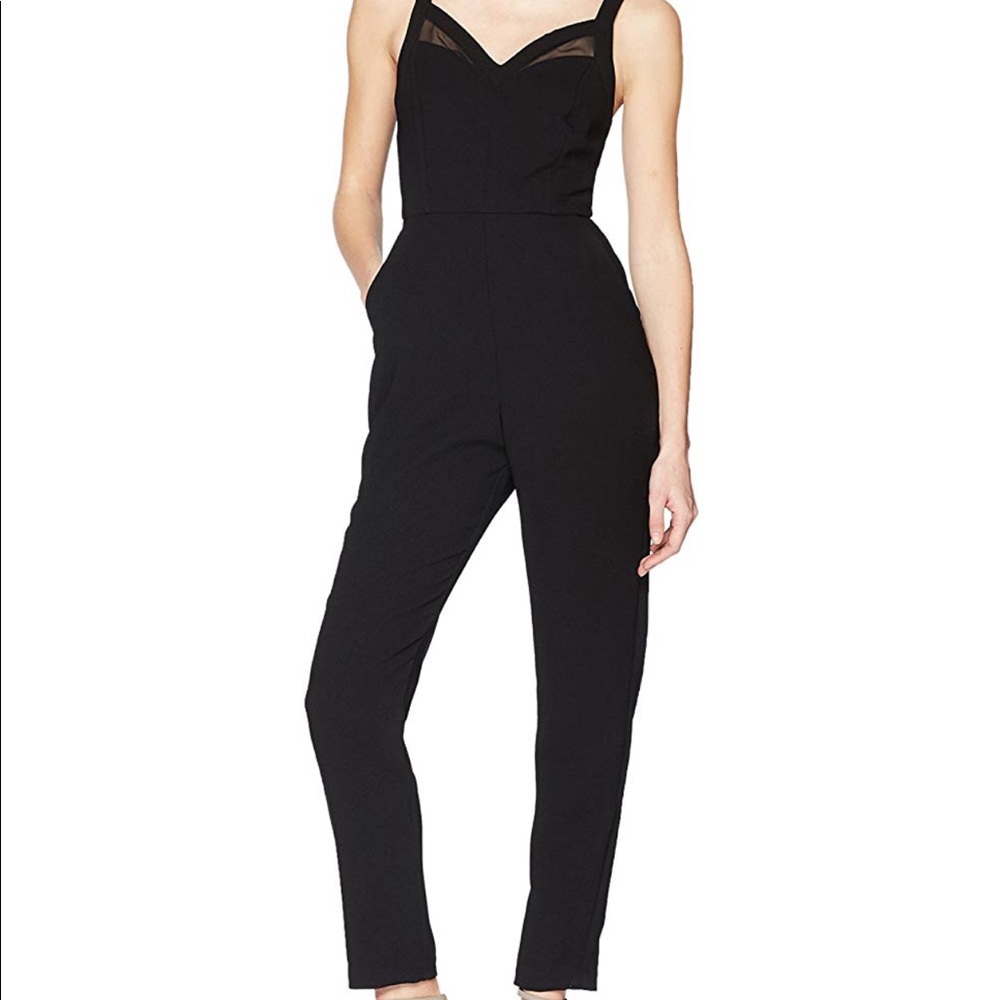 BCBGeneration black mesh insert jumpsuit